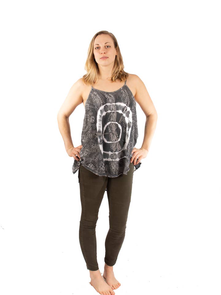 Spiral Tie Dye Grey Top for wholesale by Magic Touch Corp