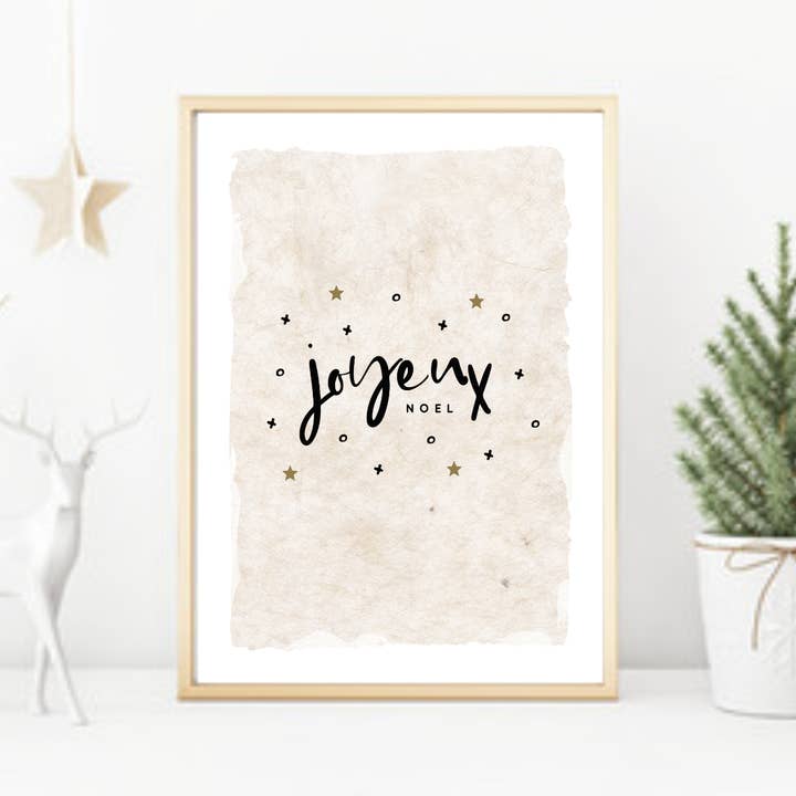 Joyeux noel stylish Christmas print for wholesale by Word Up Creative