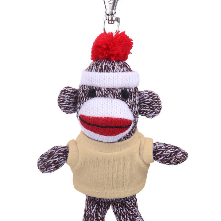 Plushland - Wholesale Keychain – Unisex - 4" Keychain - Sock Monkey with customized shirt7