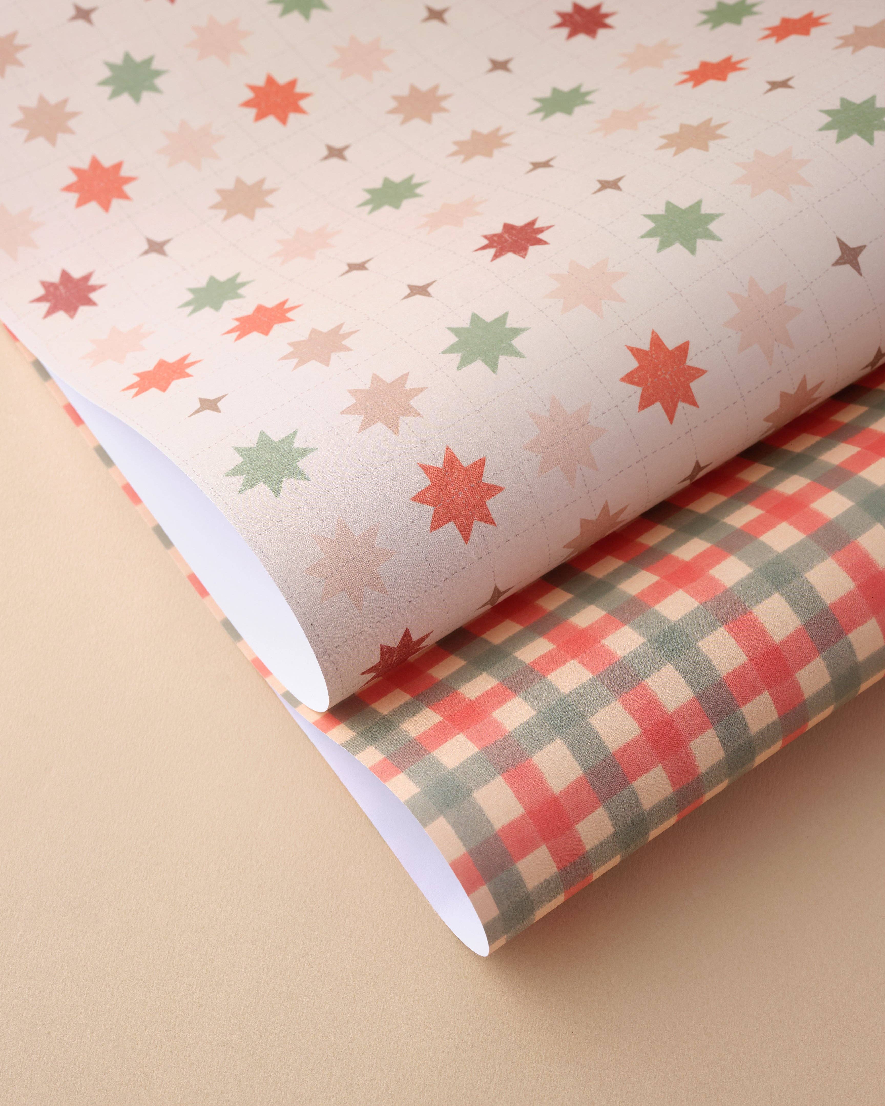 Claire Paul - Wholesale Flat Wrap - Christmas Gingham Wrapping Paper3