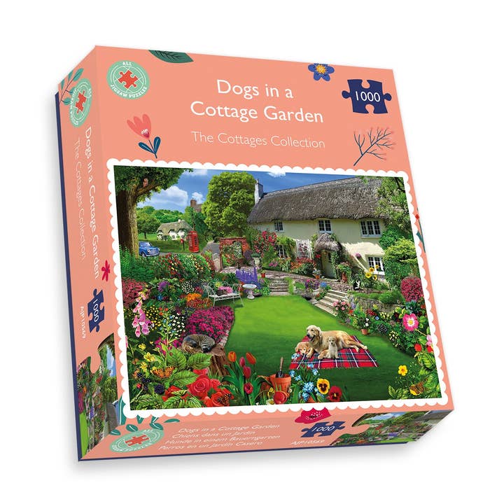 All Jigsaw Puzzles – wholesale Puzzle – Adult – Dogs in a Cottage Garden Jigsaw Puzzles1