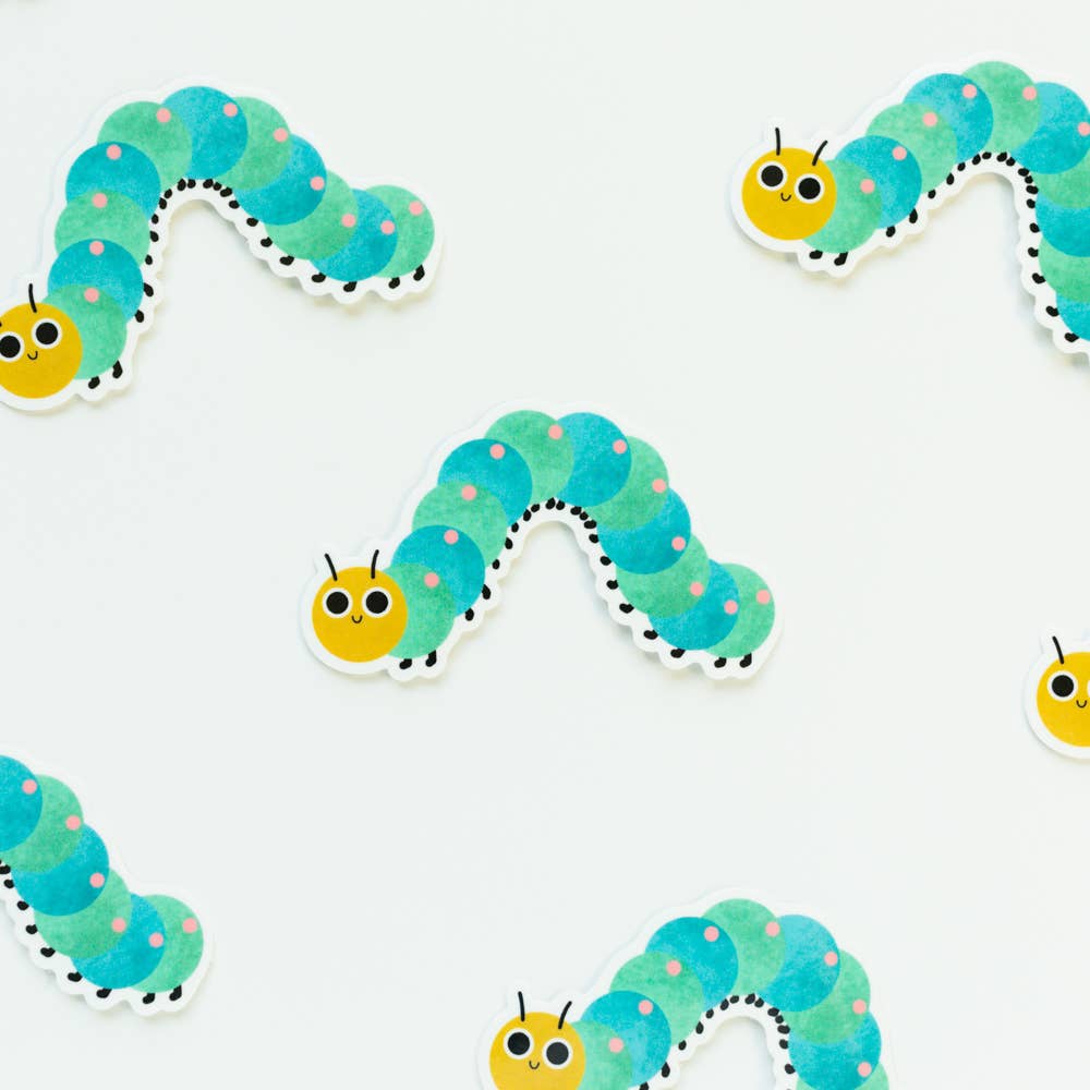 Jeff and the Squirrel – Engroshandel Klistermærke – Caterpillar Die Cut Miljøvenlig Klistermærke | Komposterbar0