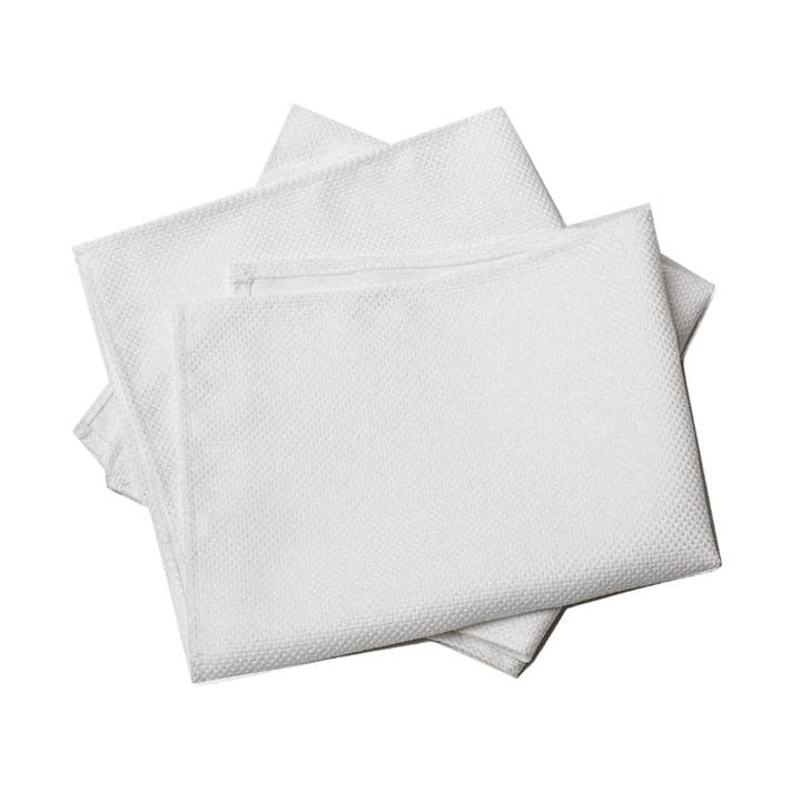 Handmade White Napkins (set of four) for wholesale by Qube Luxe by Debbie Marks
