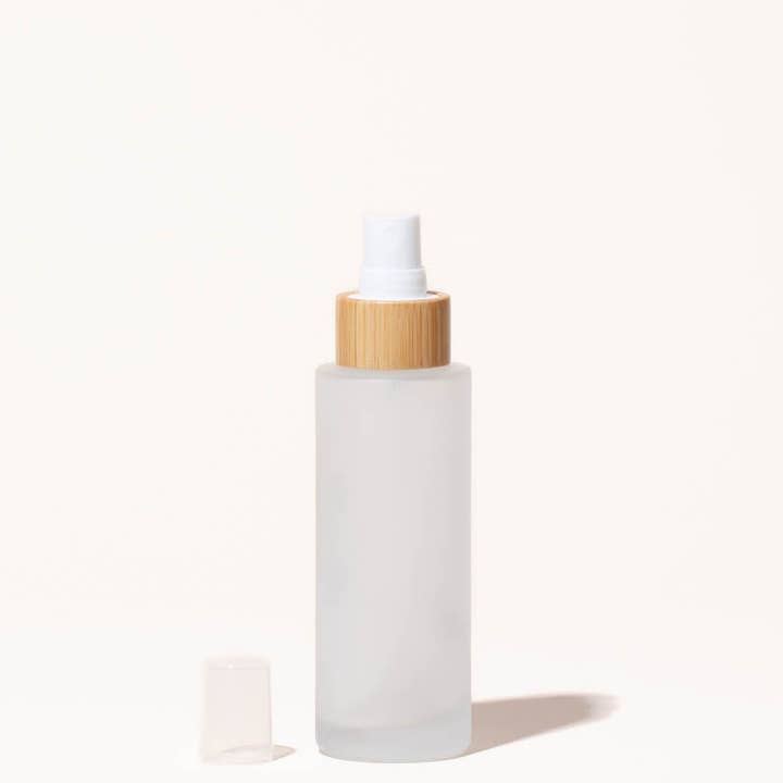 makesy - Wholesale Spray Bottle - 3.4 oz / 100 ml frosted glass & bamboo spray bottle
