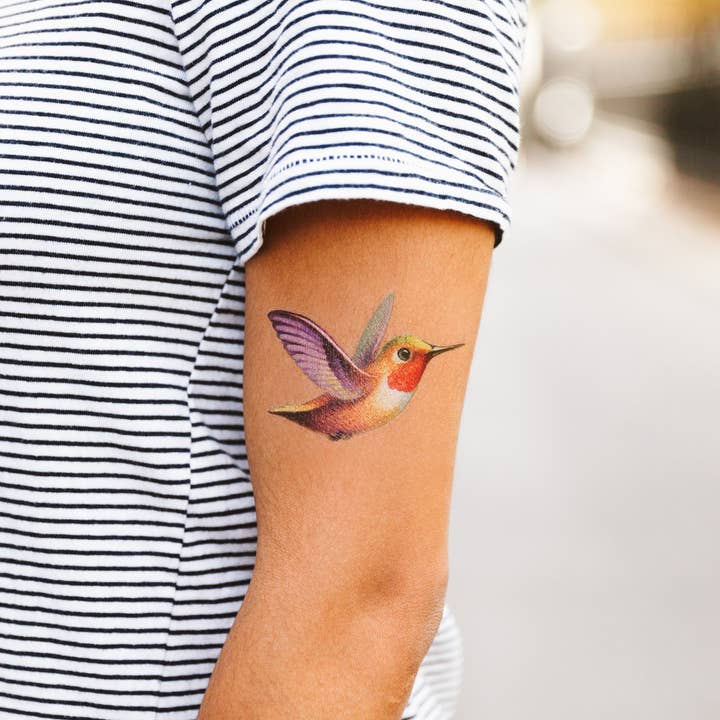 Tattly - Wholesale Temporary Tattoo - Hummingbird Tattoo Pair3