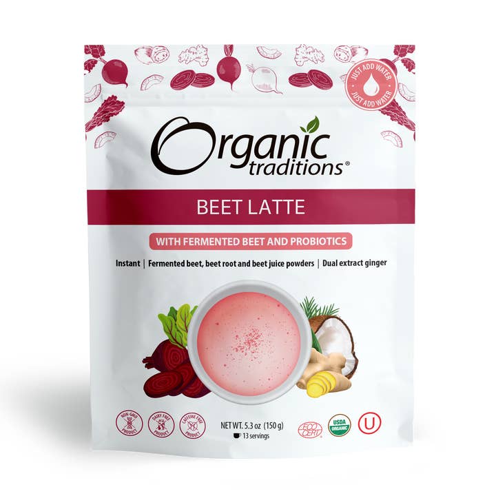 Latte à la betterave avec betterave fermentée et probiotiques pour la vente par Organic Traditions