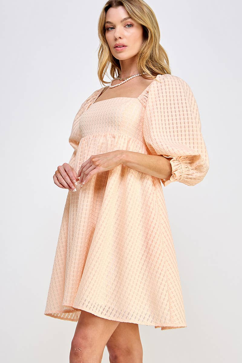 Sweet Lemon - Vente Robe – femme - Robe Babydoll Texturée Blushing Bloom6