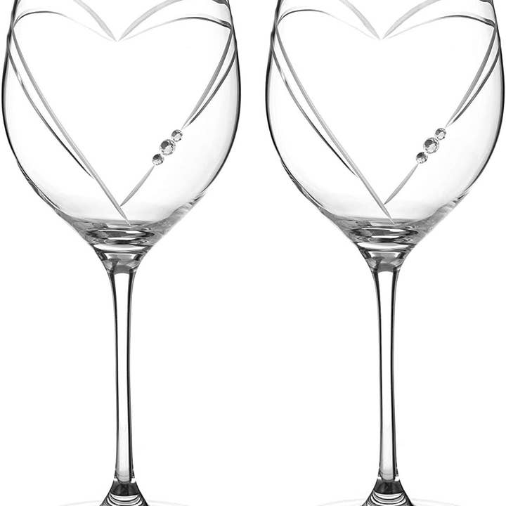 DIAMANTE – Großhandel Weingläser – Rotweingläser aus Kristall in Herzform, verziert mit Swarovski Crys1