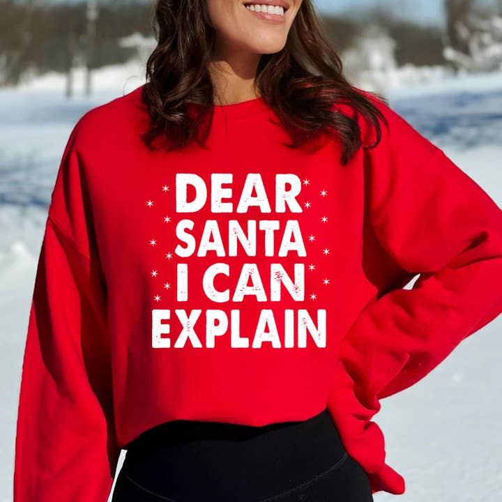 LA Shirt Company - Wholesale Graphic Sweatshirt - Women's - Dear Santa I Can Explain - Sweatshirt & Hoodie5