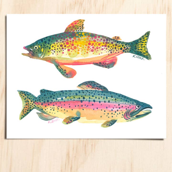Trout Duo - Impression de production pour la vente par Kerstin Stock Art