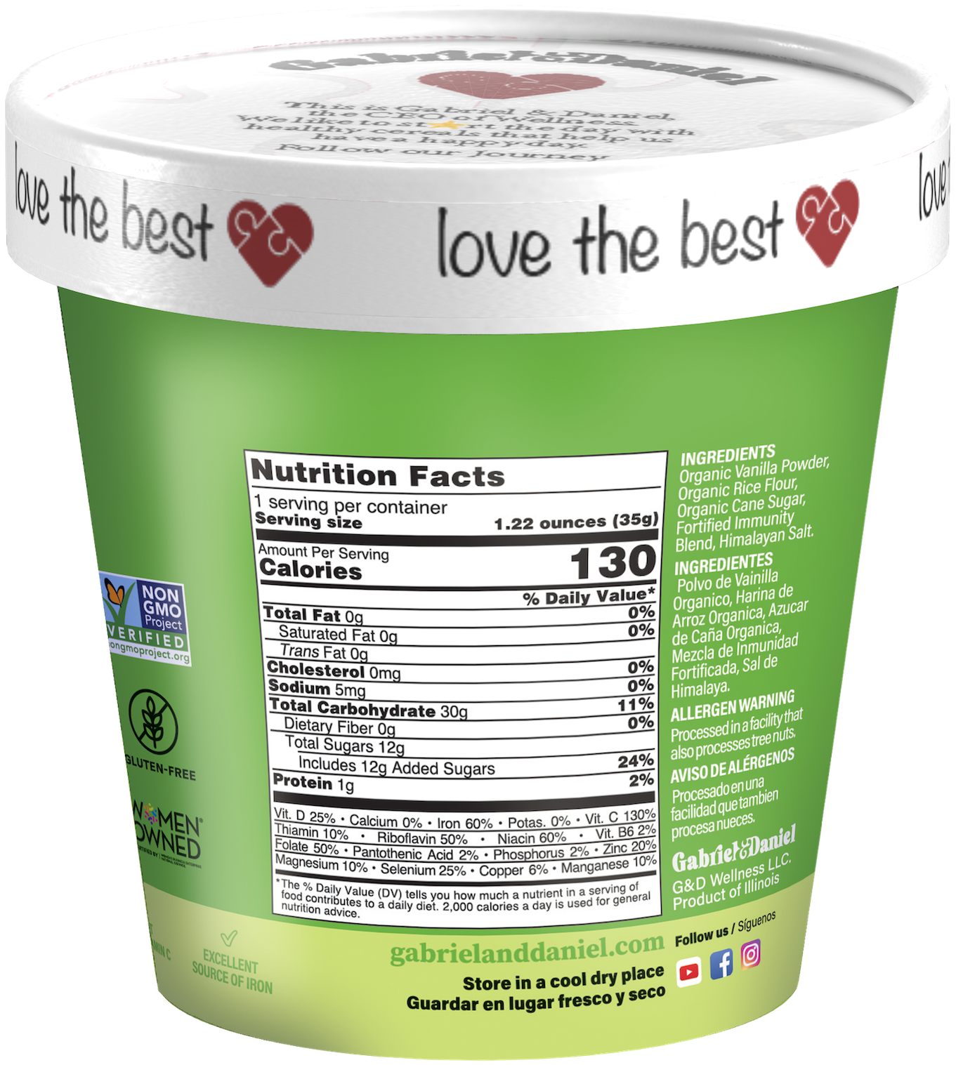 Gabriel & Daniel Wellness Oatmeals - Wholesale Breakfast Cereal - Organic SS Instant Creamy Rice Hot Cereal -24 pack1