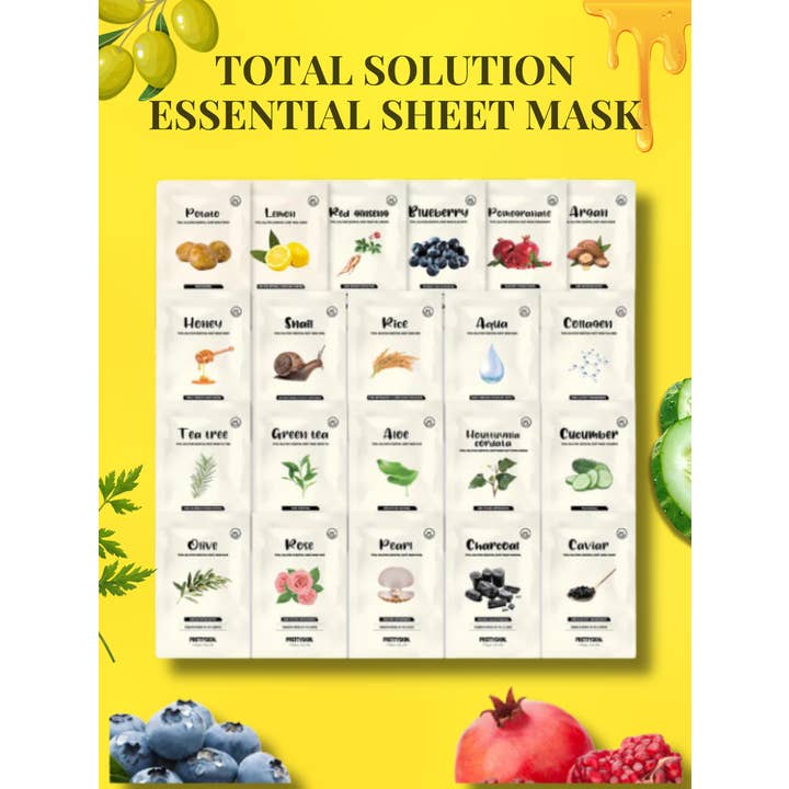 PRETTY SKIN Total Solution Essential Face Sheet Mask for wholesale by Best Beauty Group