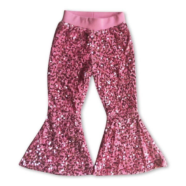 Yawoo Garments - Wholesale Pants - Kids - Colorful lining sequin girls bell bottom pants8