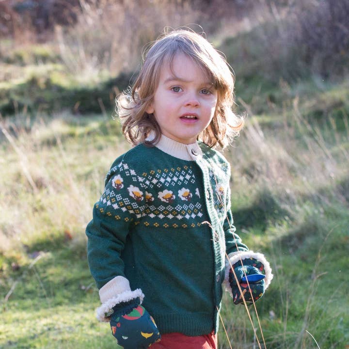 From One To Another Fair Isle Sheep Knitted Cardigan for wholesale by Little Green Radicals EU
