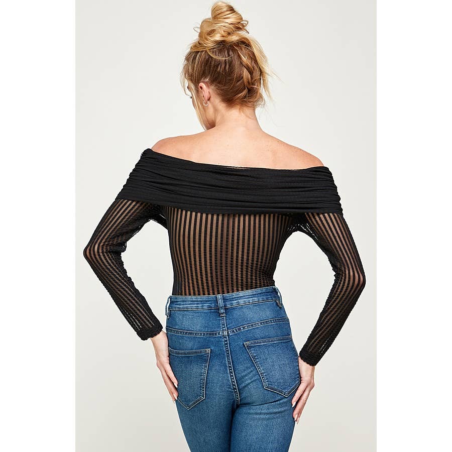 Schwarz Schulterfreier Body für den Großhandel auf Faire8