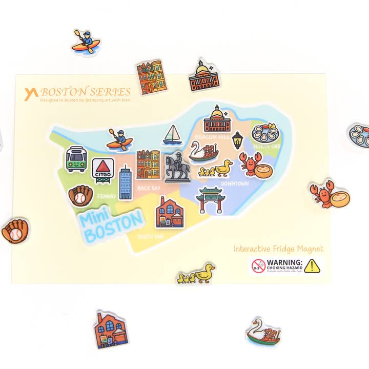 anyang.art - Wholesale Magnet - Boston Magnet - Mini Boston Interactive Fridge Magnet Set3