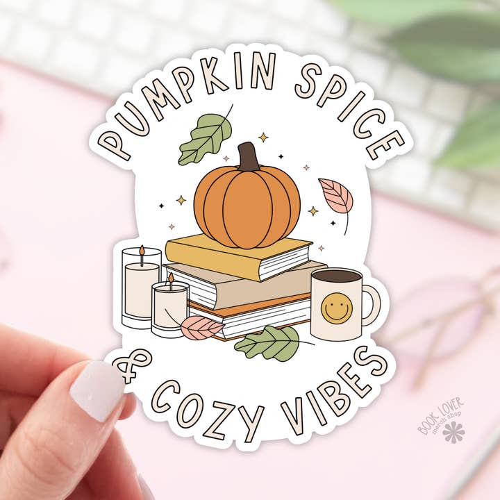 Book Lover Merch Shop - Wholesale Sticker - Pumpkin Spice and Cozy Vibes Stickers / Bookish Stickers0