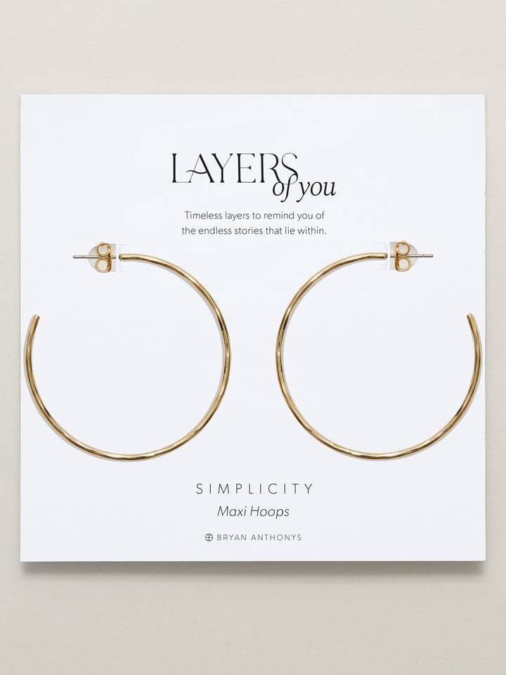 Simplicity Maxi Hoop Earrings for wholesale by Bryan Anthonys