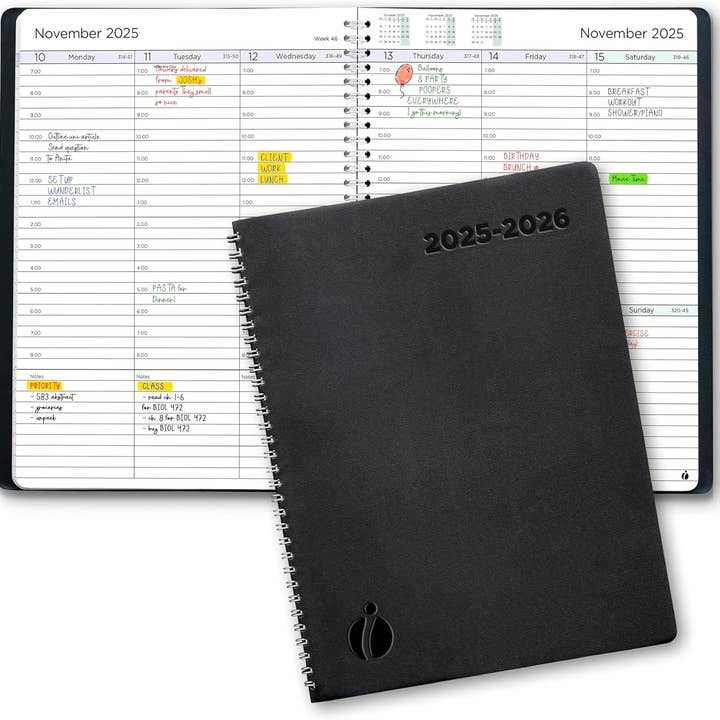 Academic Planner 2025-2026 - Hourly 2025-2026 Planner Weekly and Monthly - Appointment Book with Flexible Cover, Twin-Wire Binding - Simple Design for Productivity, June 2025 - July 2026. 8.5 x 11 for wholesale by Krediz