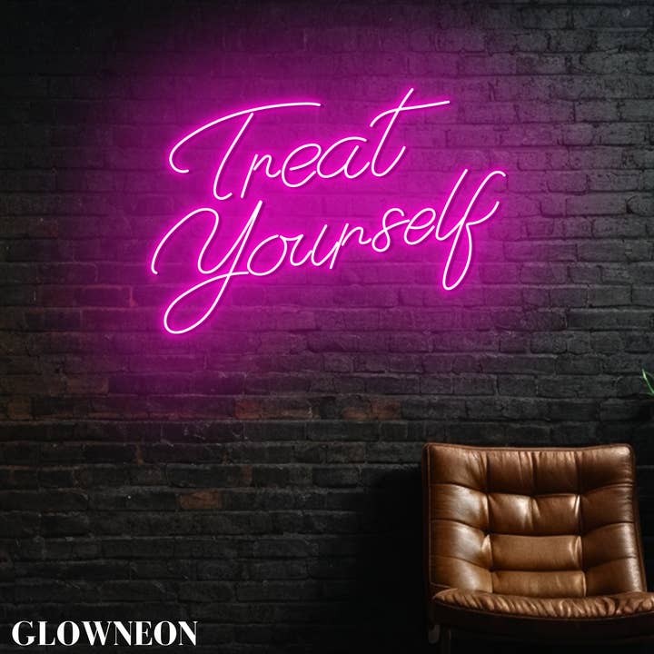 Glow Neon – Sinal de néon por atacado – Placas de Néon "Mima-te", Arte de Parede com Citação Motivacional1