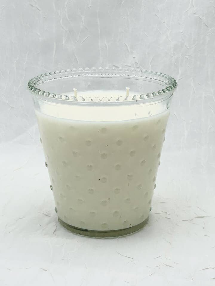 Clear Hobnail Vase Candle, Large for wholesale by Sweet Wick Candle Company