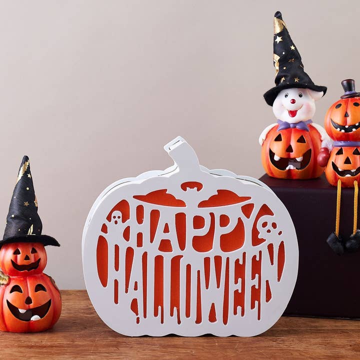 We Love Seasons EU - Wholesale Decorative Tabletop Object - Double Pumpkin Witch with Multicoloured Flashing Lights1