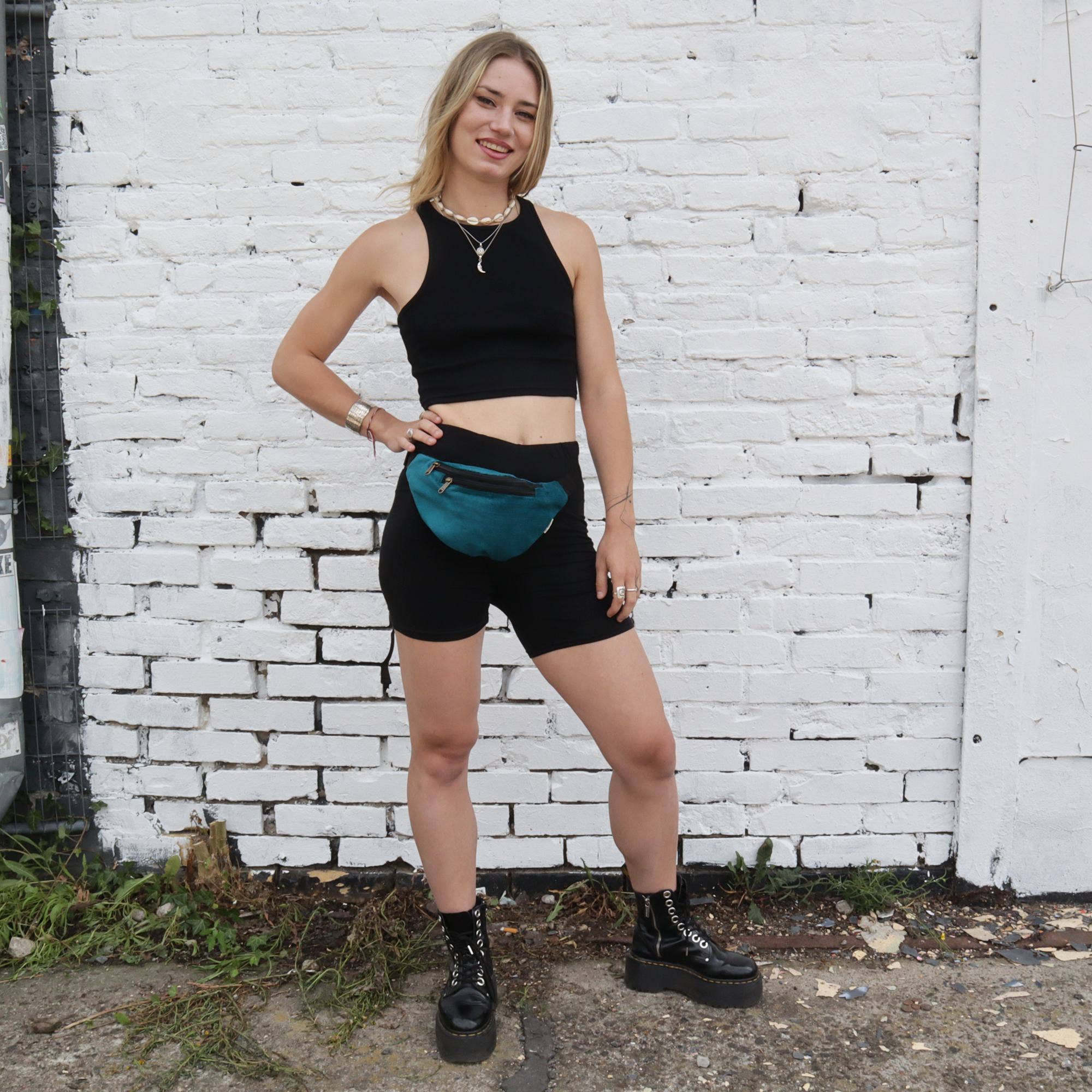 Tribal Trade GmbH - Wholesale Belt Bag - Unisex - Lou Cord blue-petrol fanny pack waist bag7