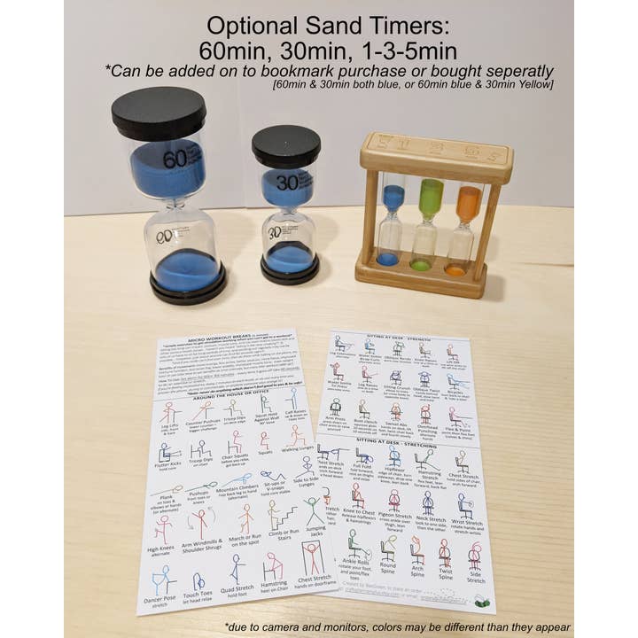 BeeGreen & CraftsPlannersPlus - Wholesale Bookmark - NEW~ Micro Workouts Bookmark - Keep Moving, 1minute workouts8