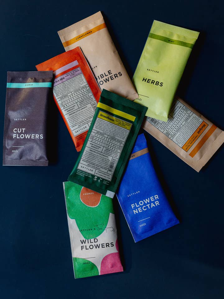 Mix of Zinnia, Cornflower & Strawflower Seeds | 10 of each for wholesale by Settler Hives