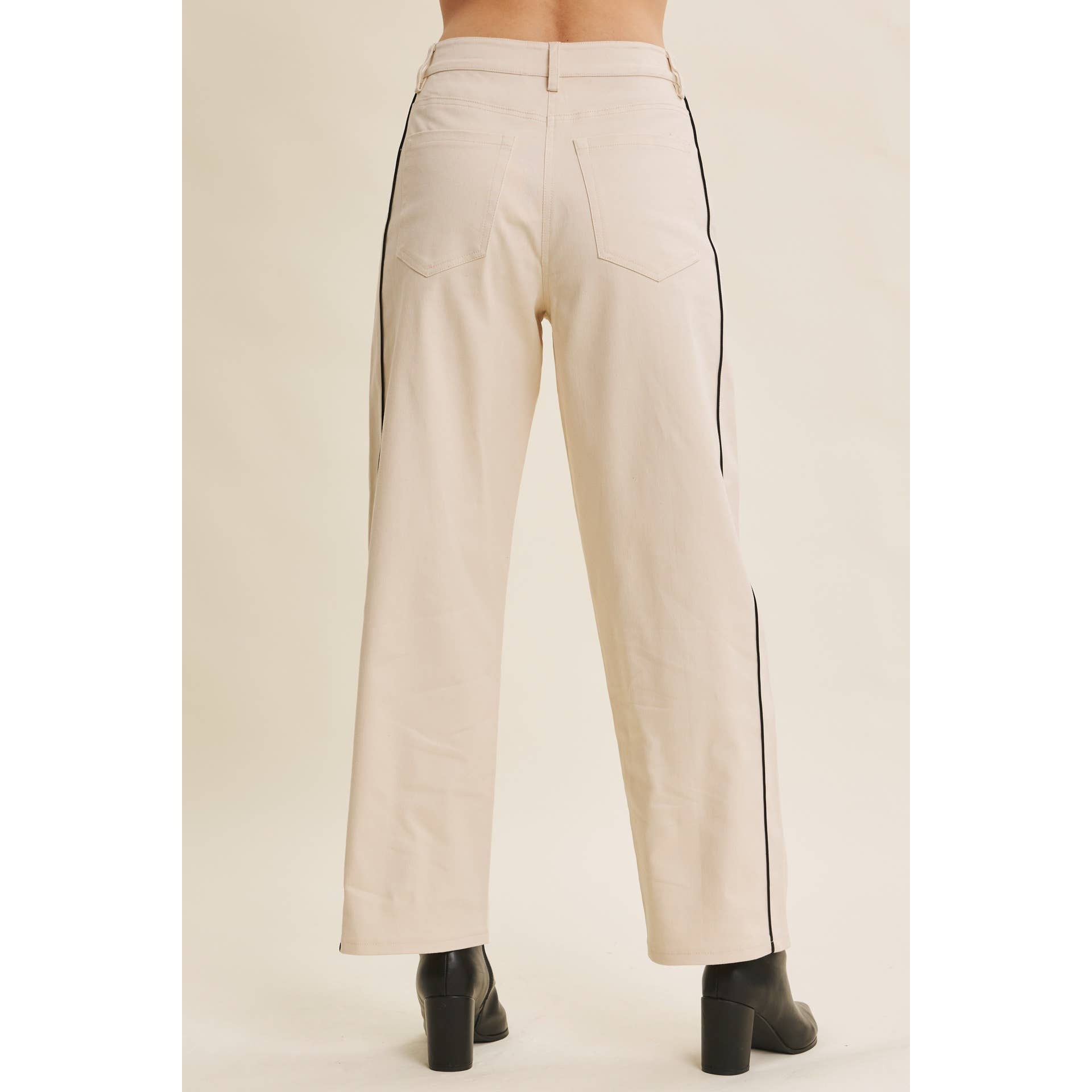 in february - Wholesale Pants - Women's - CLASSIC MEETS ELEVATED CAUSUAL PIPED TWILL BARREL-LEG PANTS22