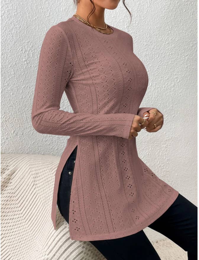 HIDDENBRAND - Wholesale Knit Top - Women's - Solid color jacquard fashion casual undershirt12