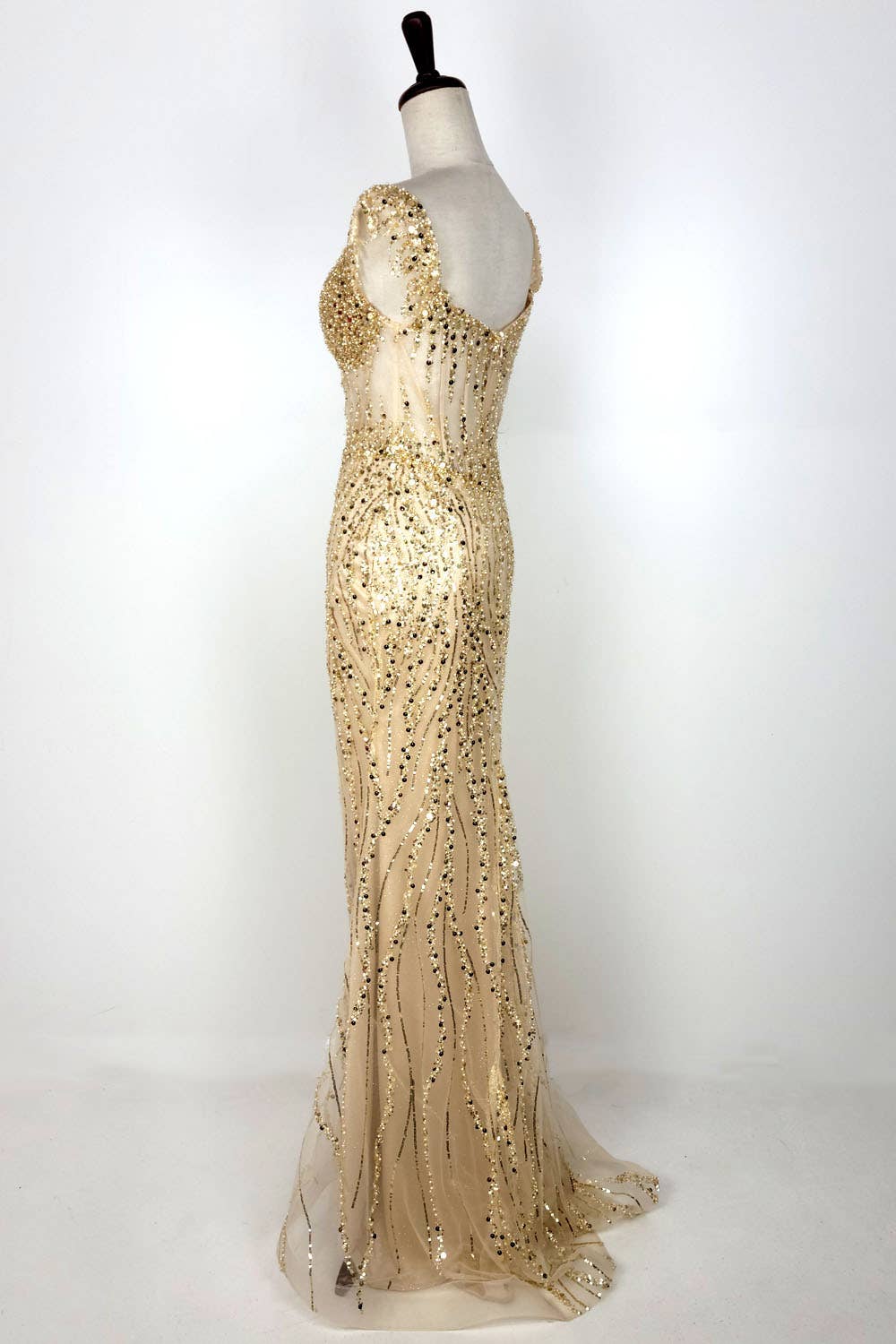 Chicas - Wholesale Gown - Women's - Off the Shoulder Sequin and Bead Long Dress C33118