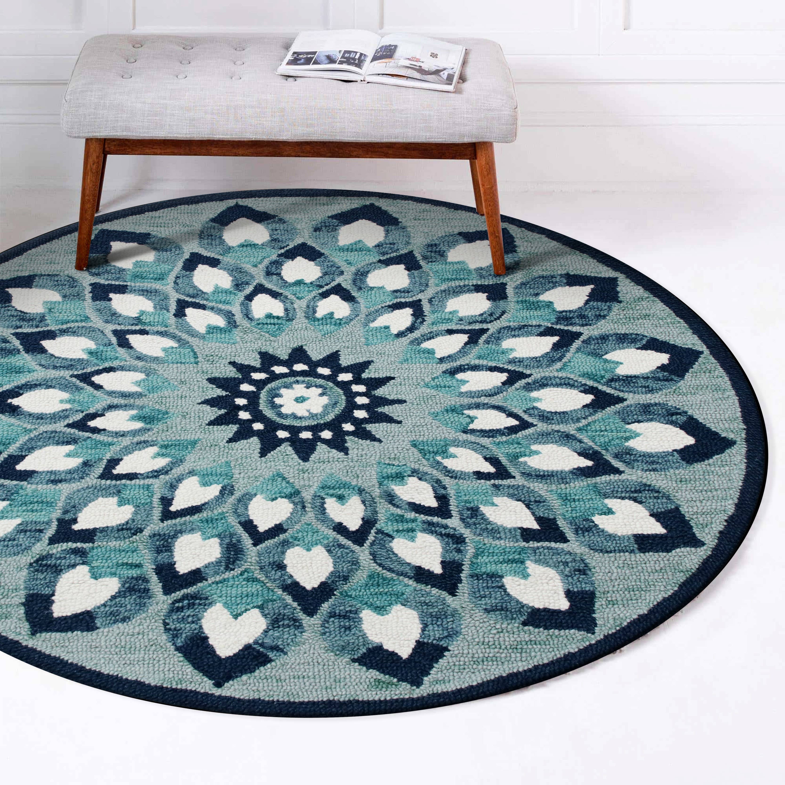 LR Home - Wholesale Area Rug - Raelyn Vintage Floral Hand-Tufted Wool Round Indoor Area Rug51
