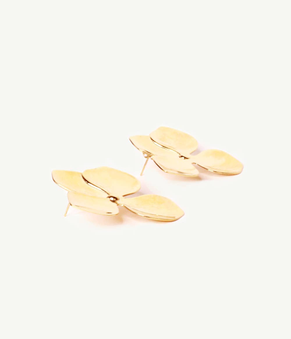 Caprice Paris - Wholesale Dangle Earrings - Amalia gold flower earrings | Handmade in France6