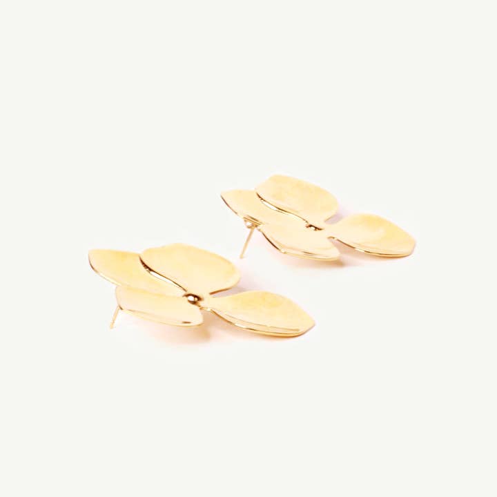Caprice Paris – wholesale Dangle earrings – Amalia gold flower earrings | Handmade in France6