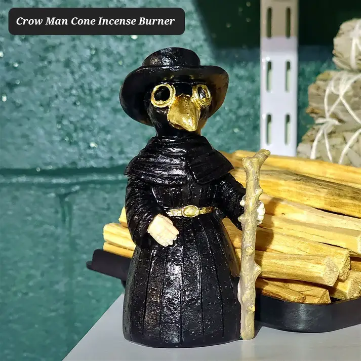 Magnifique Hearts - Wholesale Incense Holder - Plague Doctor Cone Incense Burner – Gothic Crow Man, 4''5
