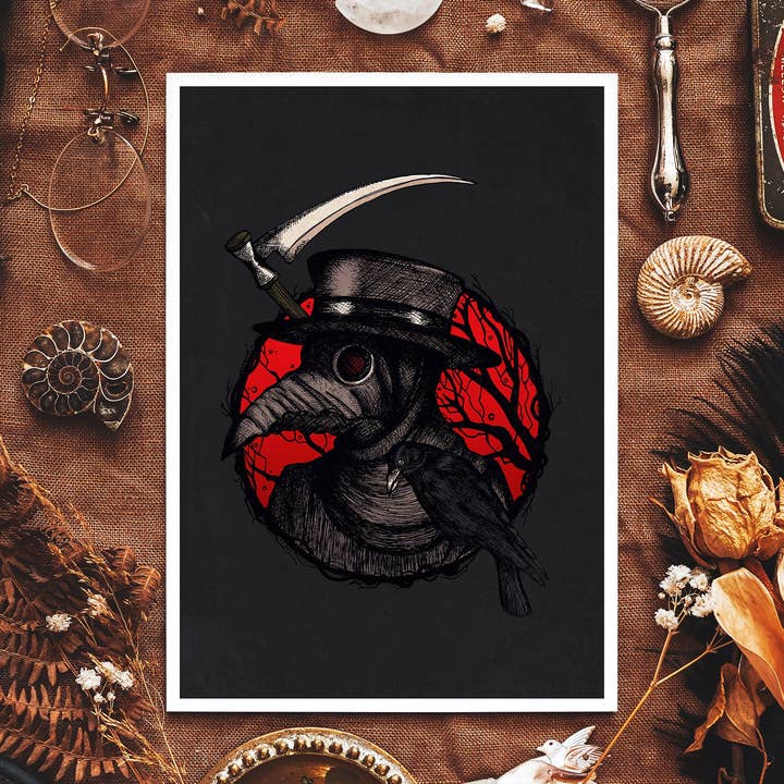 Plague Doctor Raven - Giclée Art Print for wholesale by Print is Dead