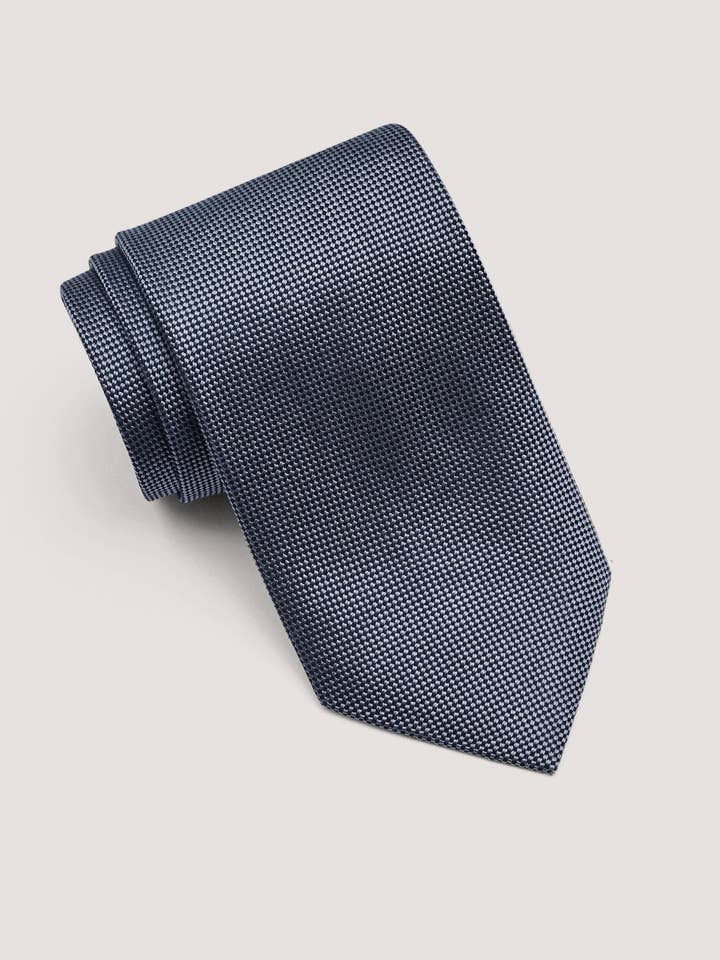 Grey Self Printed Silk Tie for wholesale by Brian Oak Limited