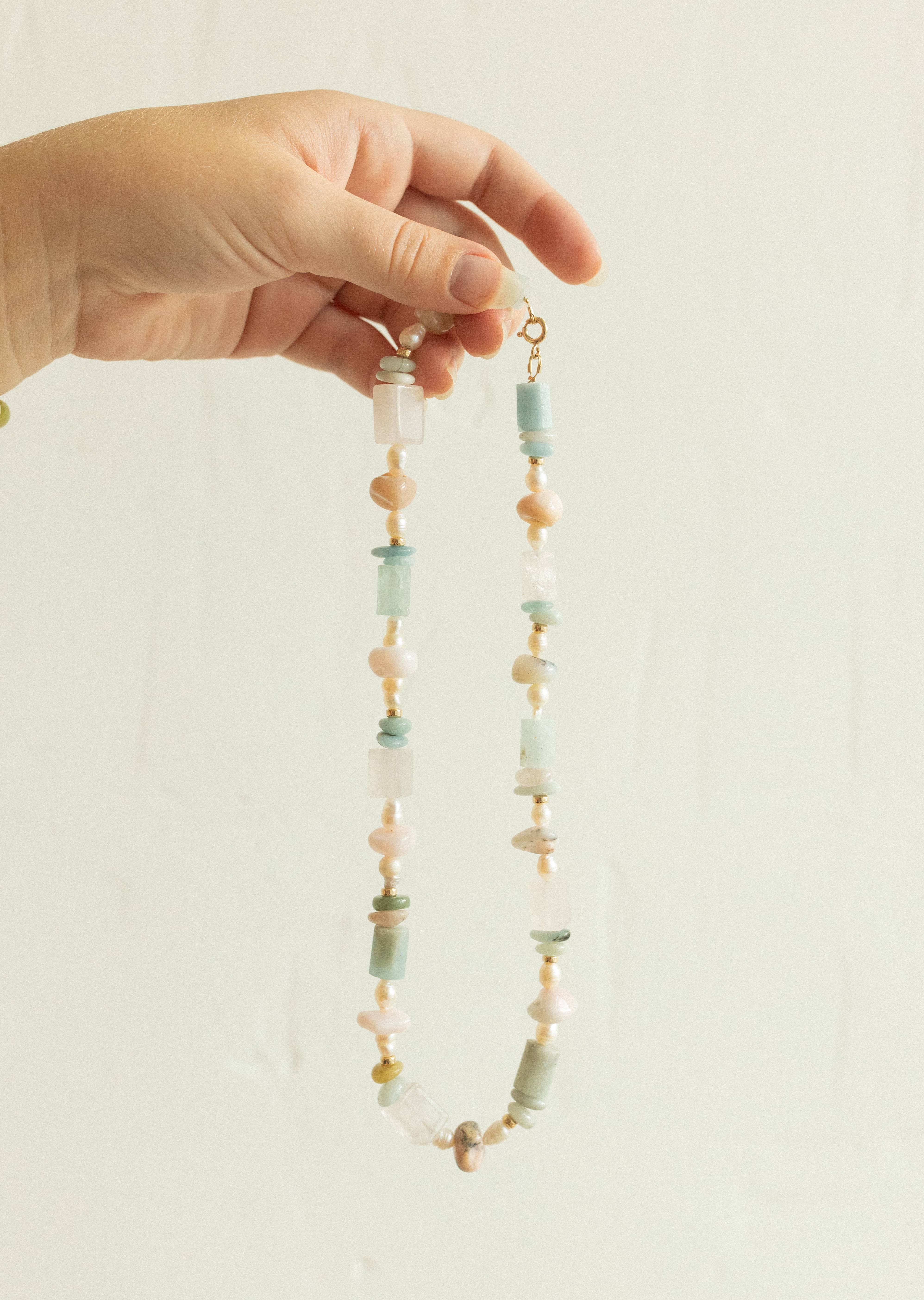 Land of Palms – wholesale Beaded/pearl necklace – Ray - Beachy Chunky Beaded Necklace2