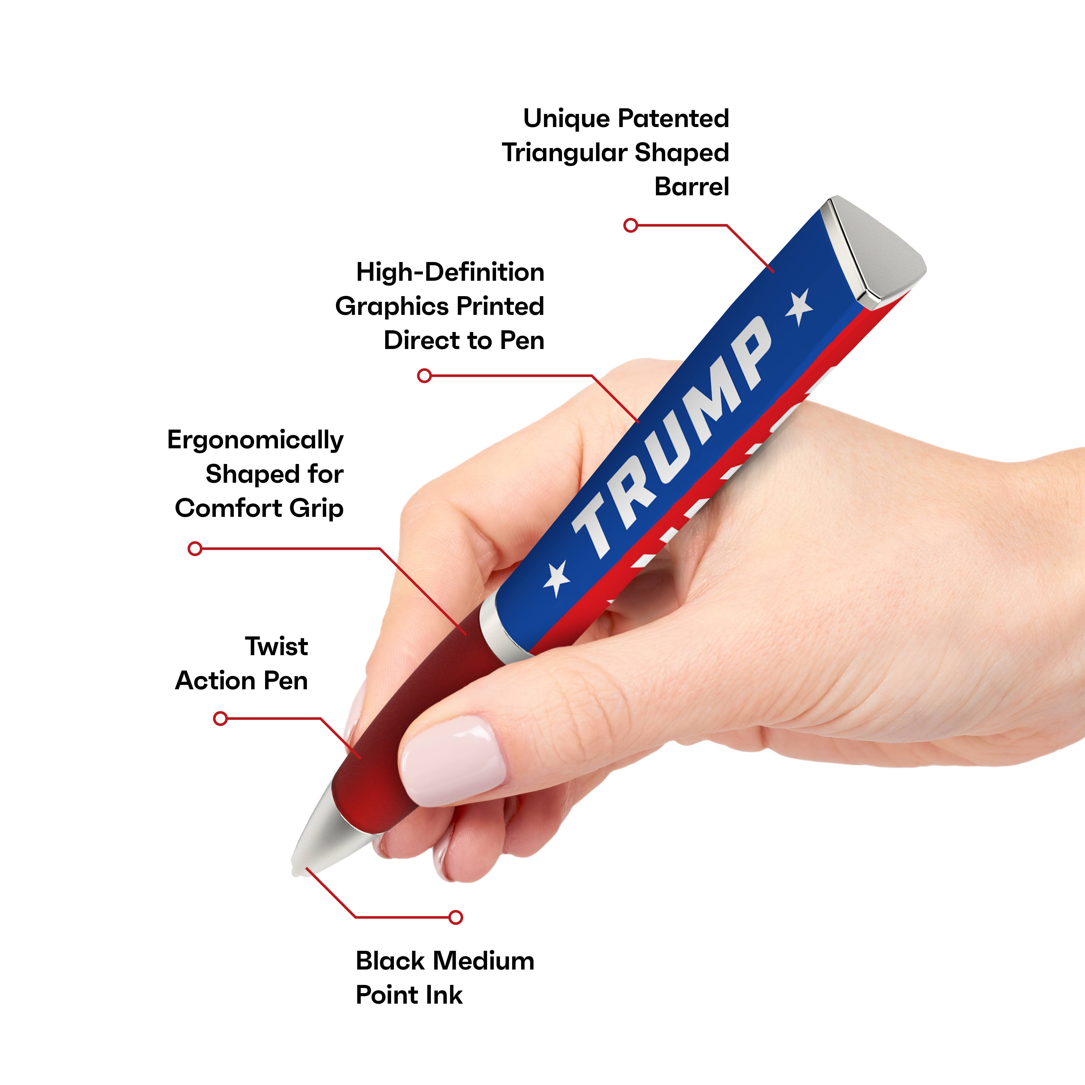 GMG Works - Vente Stylos - Trump, stylo à bille JD Vance 2024, 3 faces4