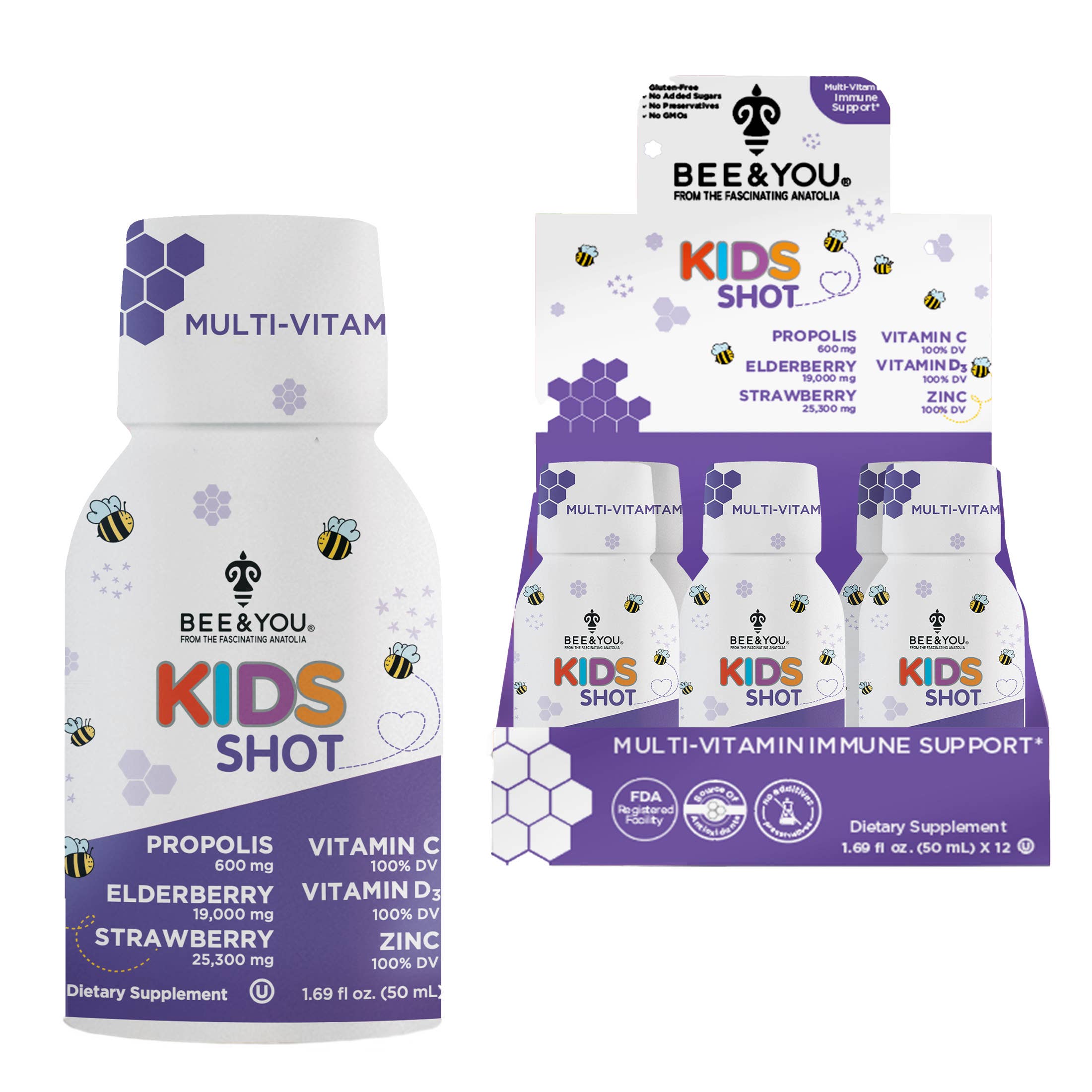 BEE&YOU - Wholesale Voedingssupplement/vitamine - Supplement voor immuunondersteuning voor kinderen van BEE and You Shot0