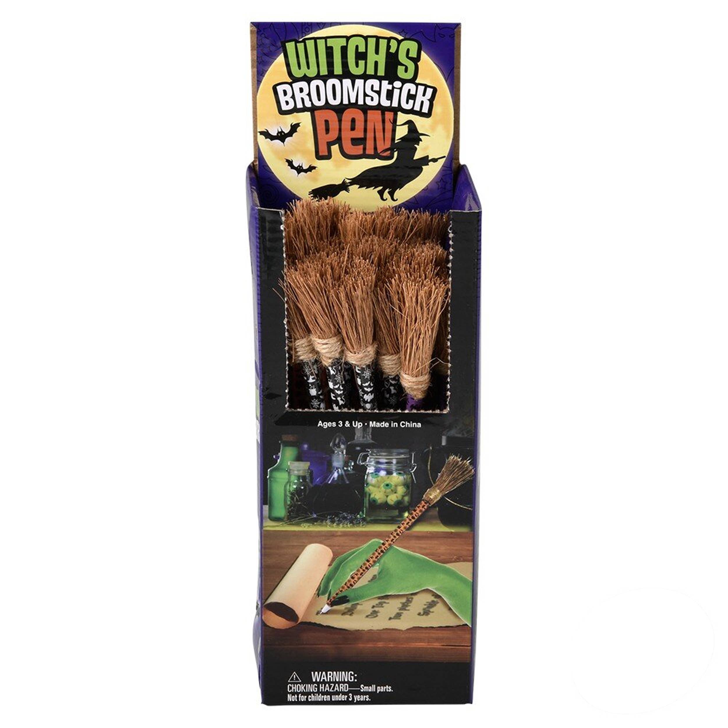 Happy PoP – Caneta por atacado – Caneta de Novidade em Forma de Vassoura de Bruxa para Crianças - Sortida3