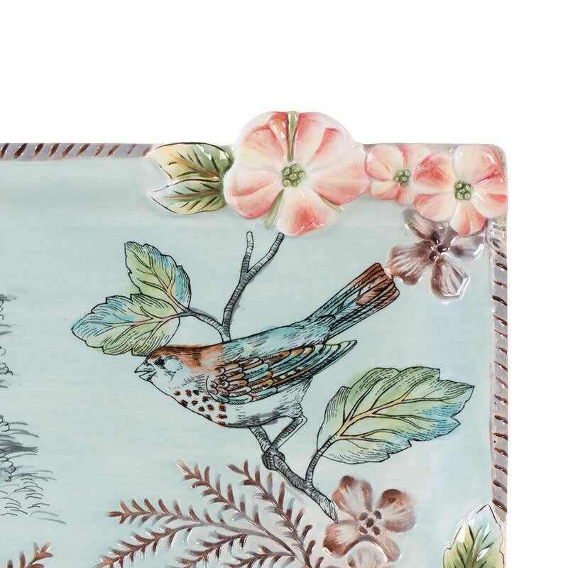 Fitz and Floyd® Mikasa® Pfaltzgraff® - Wholesale Serving Tray - Fitz & Floyd English Garden Elongated Tray Brown Bx Pkg1