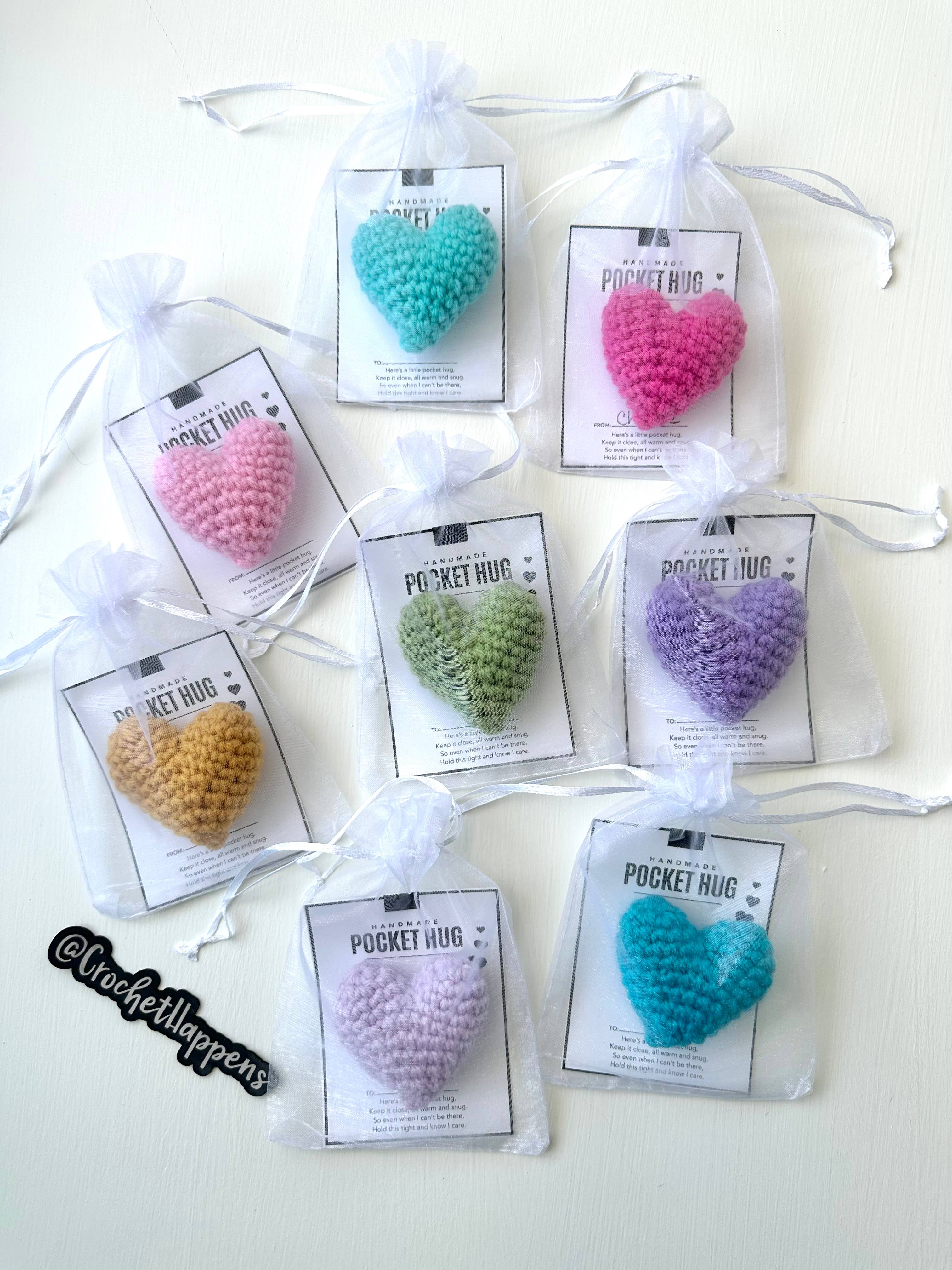 Crochet Happens - Wholesale Keepsake Coin/Token - Pocket Hugs - Set of 8 - Made to Order6