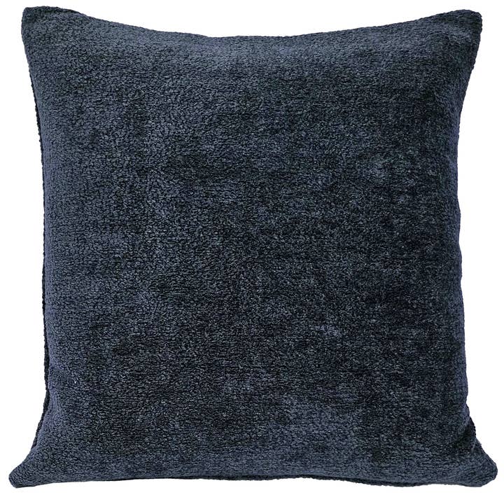 Orleans Midnight Blue Boucle Throw Pillow, 20"x20" Square for wholesale by Pillow Decor