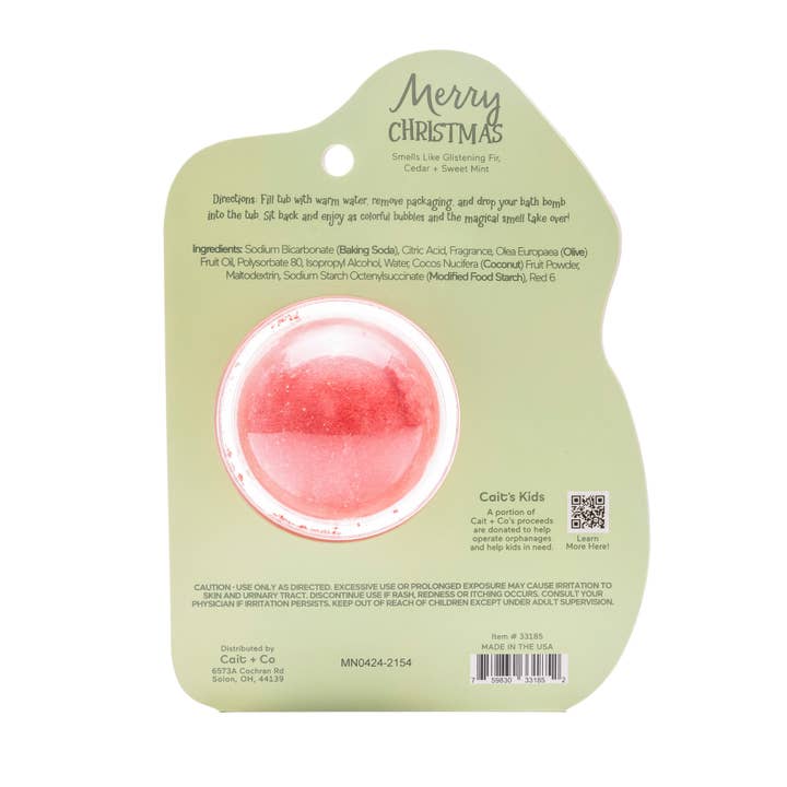 Cait + Co - Wholesale Bath Bomb/Fizz - Christmas Tree Clamshell Bath Bomb - Merry Christmas2