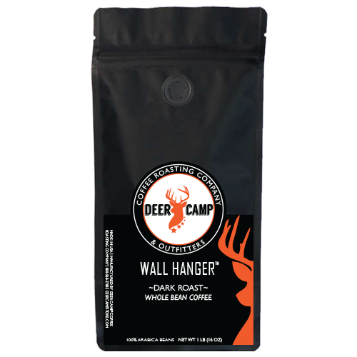 DEER CAMP® Coffee Roasting Company & Outfitters - Vente Grains de café - Support mural pour café DEER CAMP®™, torréfaction foncée3