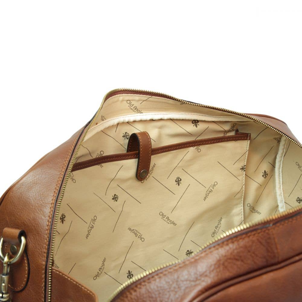 Old Angler Firenze - Wholesale Weekender Bag - Men's - Full Grain Leather Large Travel Bag - Chestnut2