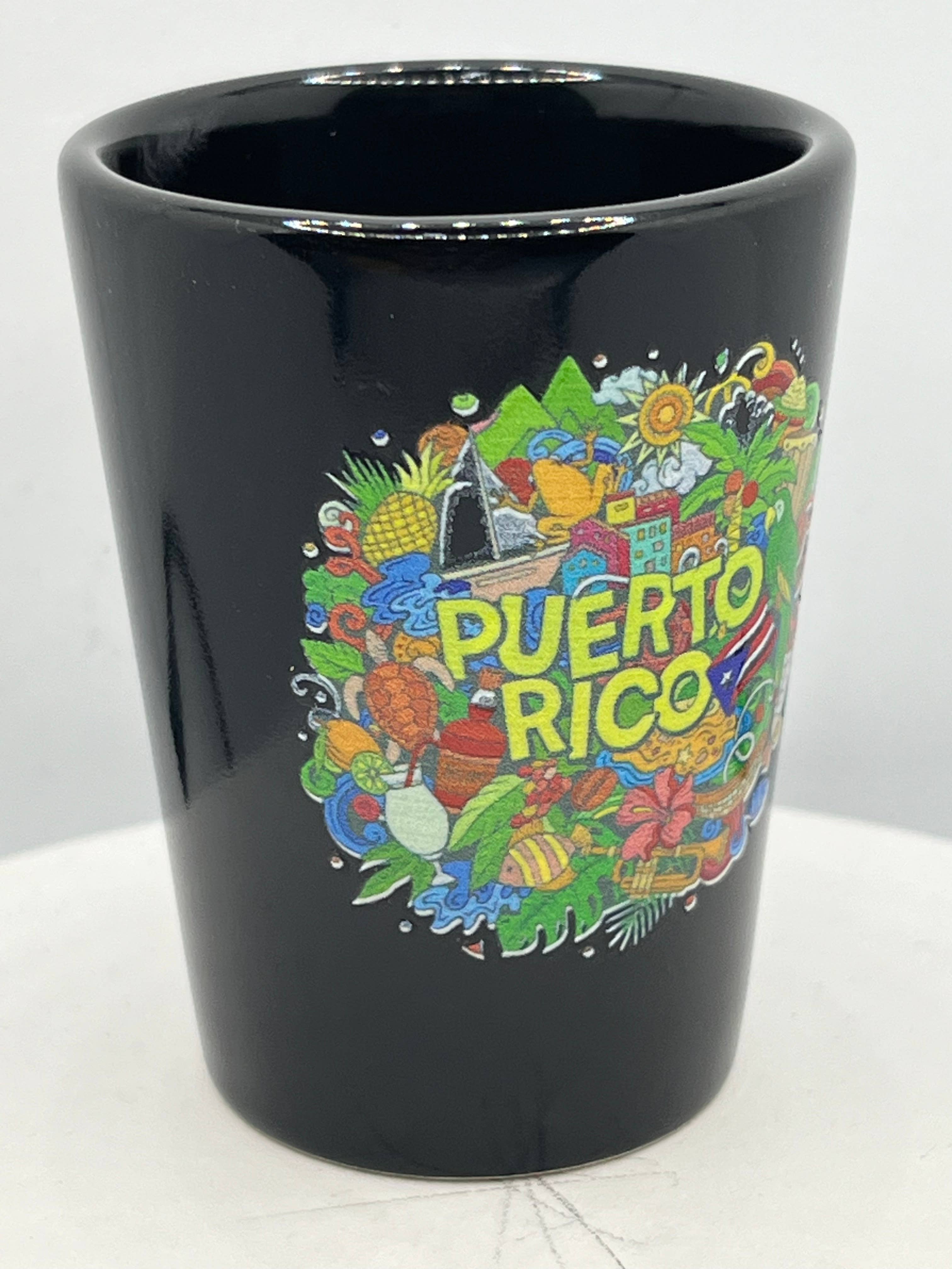 7 Star – wholesale Shotglas – Puerto Rico Design Svart Keramik Shotglas 6 cl2