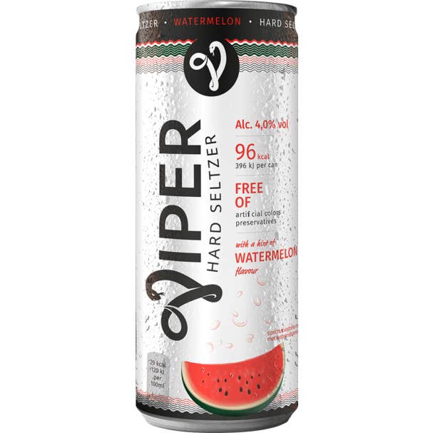 Viper - Wholesale Sparkling water - Viper Hard Seltzer Watermelon can 12x33cl1
